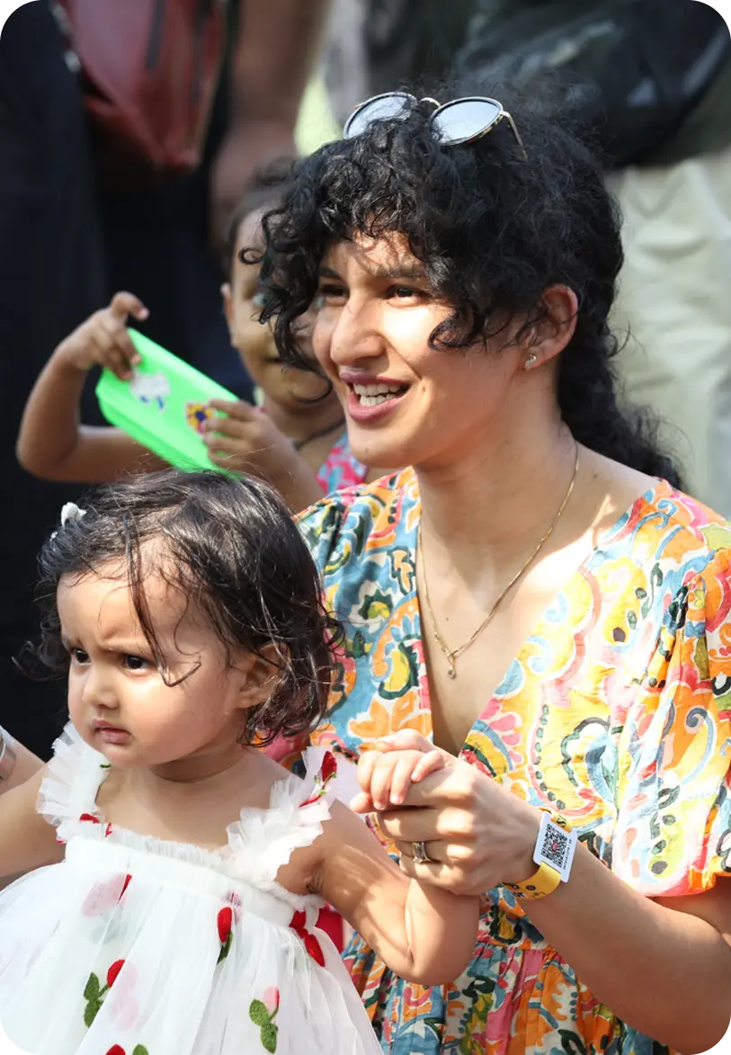 Parent and child at concert