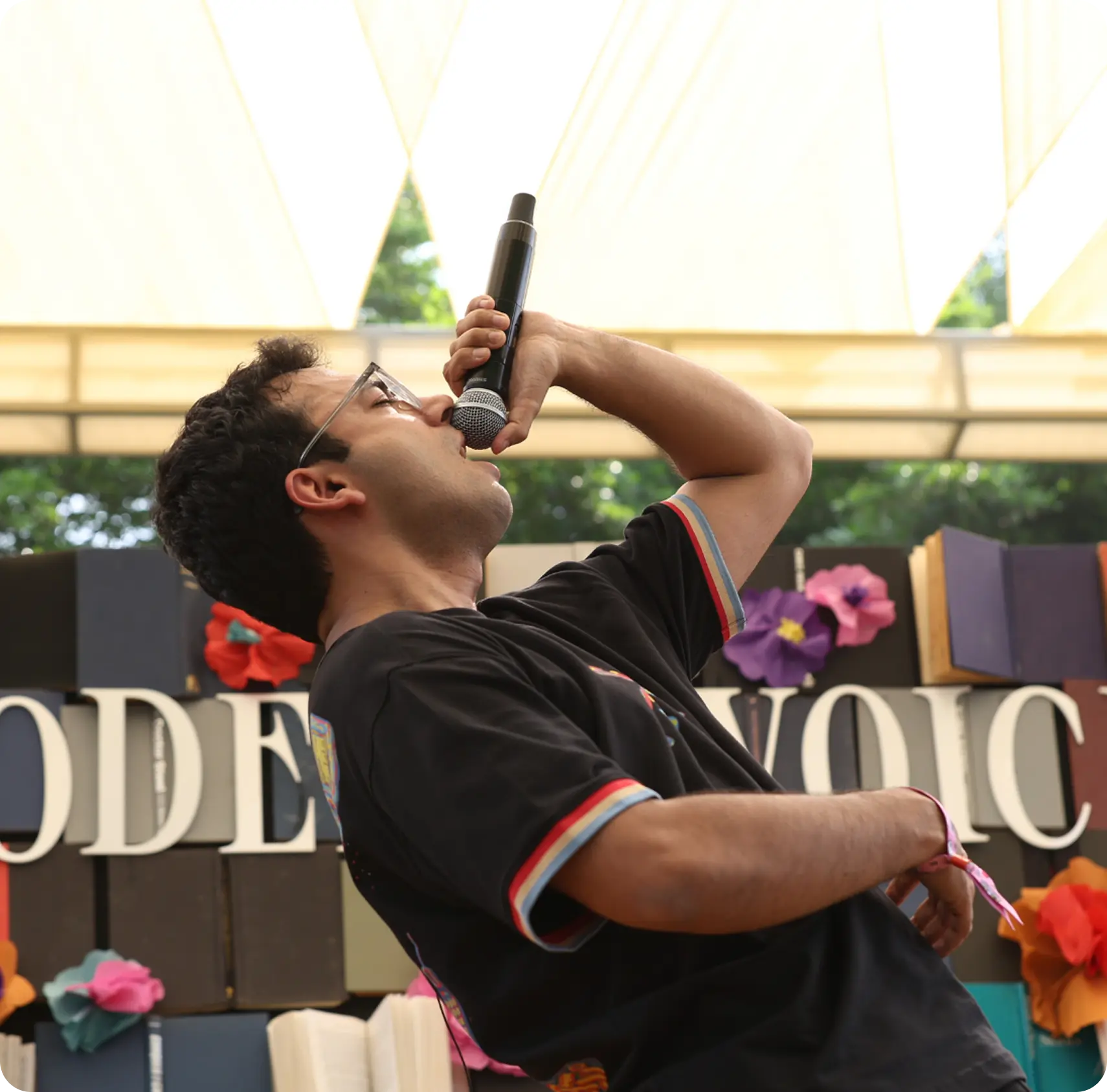 Concert performer singing